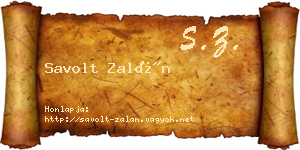 Savolt Zalán névjegykártya